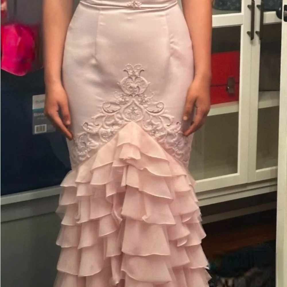 Elegant Pink Strapless Evening Gown Jovani sz.4 - Picture 3 of 3
